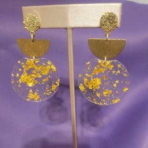 🌺Fashion Brushed Gold Acrylic Dangle Earrings🌺